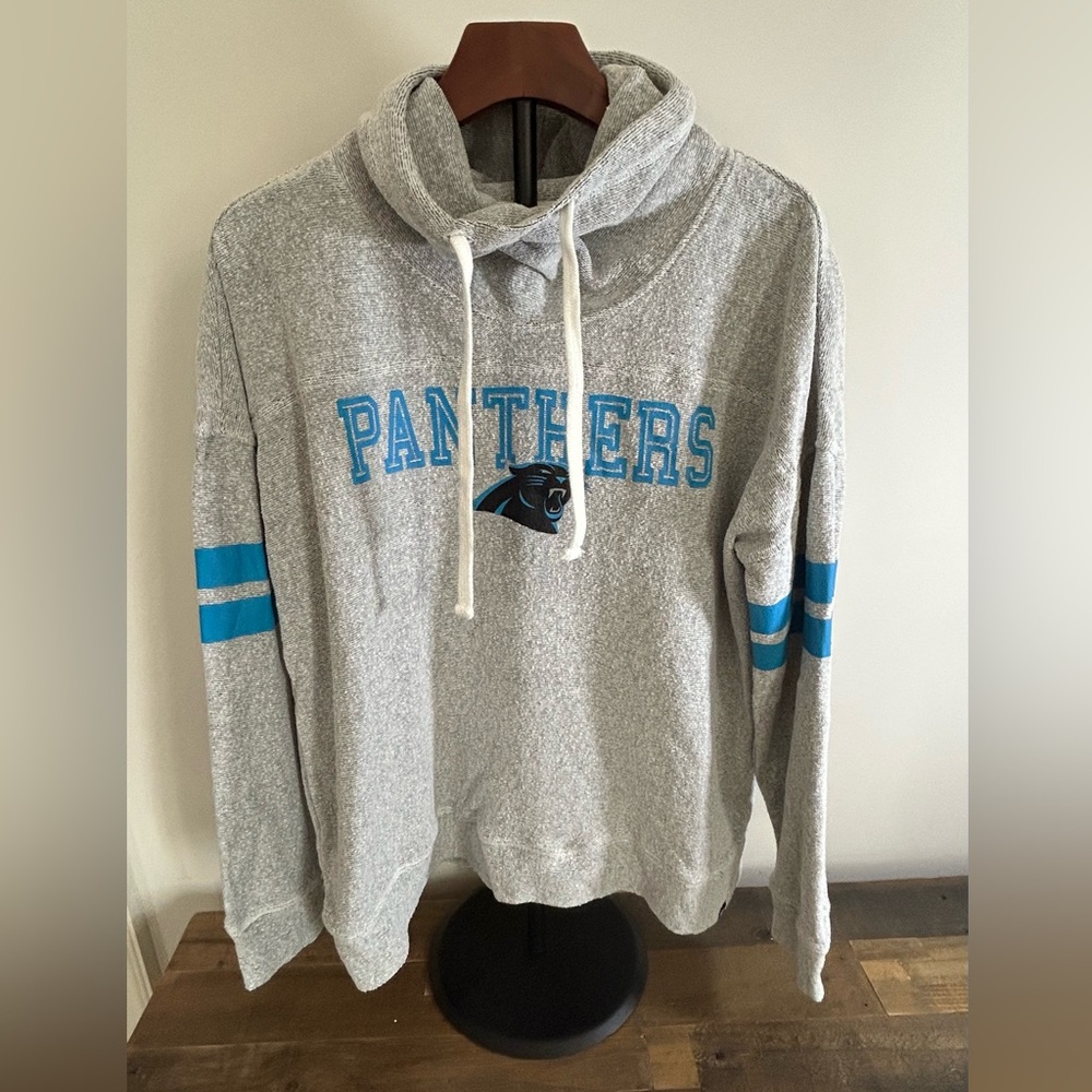 Carolina Panthers ’47 Brand Gray Pullover Hoodie Sweatshirt Size L